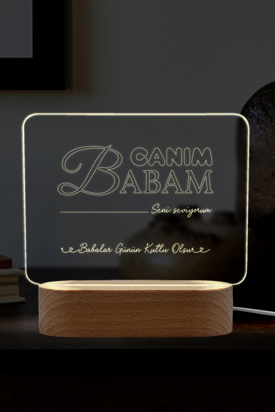 Karma Light Markt Kişiselleştirilebilir Babalara Özel Hediye Led Gece Lambası