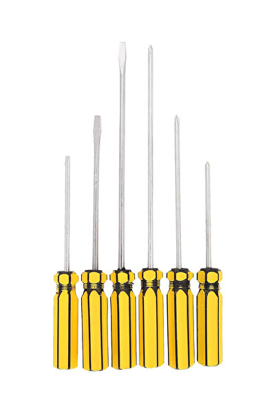 Lawazim Screwdriver Set - 6pcs Yellow Flathead and Phillips Screwdrivers for ...