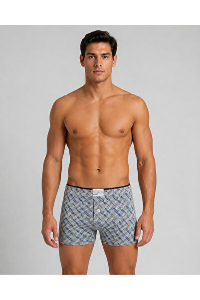 Kardelux Men's Patterned Combed Cotton Towel Waist Boxers 100% Cotton