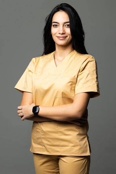 tag Costum medical New Bumbac Stretch pentru femei, auriu