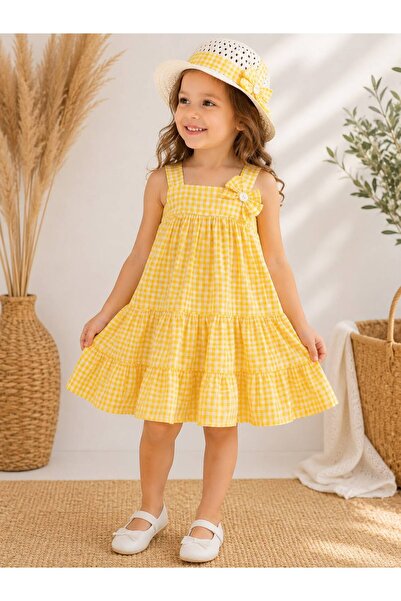 Hello Minies Toys&Accessories Hasır Şapkalı Pötikare Desenli Fiyonk Detaylı S...