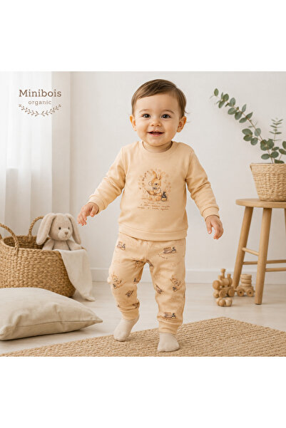 BiNatural Kitapçı Tavşan Desenli 2'li Bebek Takım