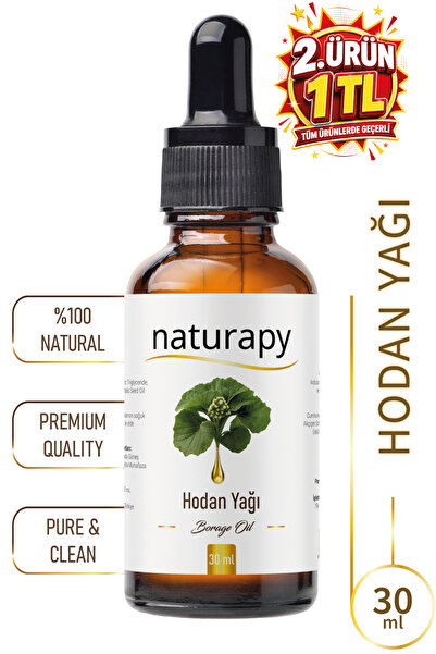 NATURAPY Borage Oil (Hodan Yağı) Cold Pressed Fixed Oil 30 ml Glass Bottle wi...