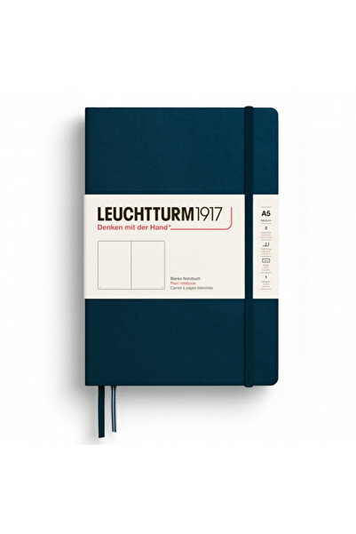 Leuchtturm Caiet A5 cu copertă rigidă din vellum, albastru marin