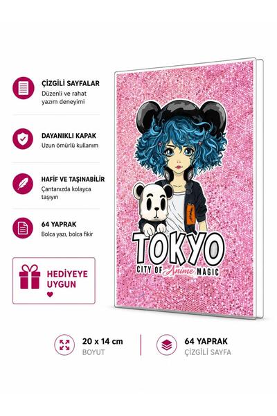 4nio Tokyo Pink Sa šljokicama beležnica