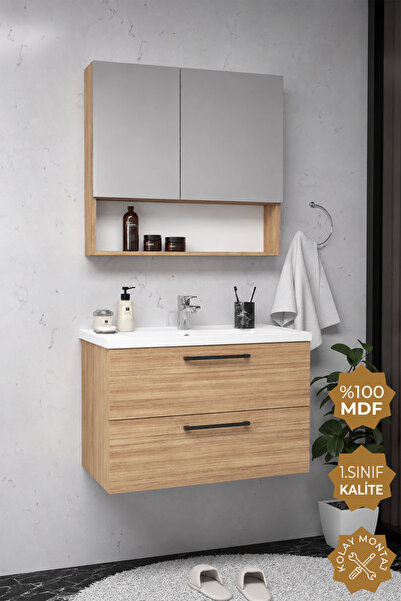 TETA HOME Batum 65 Cm MDF Banyo Dolabı Seti