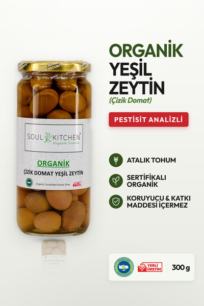 Soul Kitchen Organik Ürünler Organik Sertifikalı Çizik Domat Yeşil Zeytin Kat...