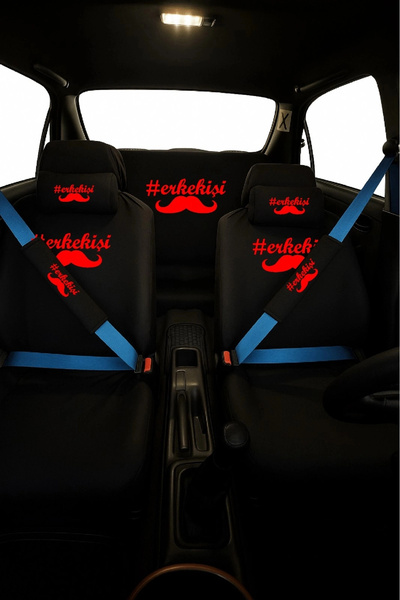 TKY Tasarımı Kendin Yap Men's Business Printed 8-Piece Car Seat Cover Set