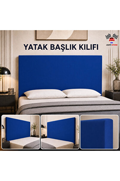 RS JANTİ STORE TEK KİŞİLİK BAZA BAŞLIK KILIFI 100X70CM MAVİ RENK LASTİKLİ ESN...