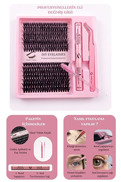 Master Lashes 193 Adet Takma Kirpik Seti Kirpik, Kirpik Cımbızı, Eyeliner, Ya...