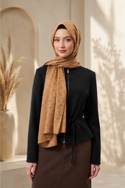 MİRSOY SCARF Lina Desen Kaymaz jakarlı Şal