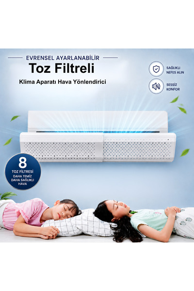 GreaTech Evrensel Toz Filtreli Klima Aparatı 8 Filtreli Çelik Tutaçlı Hava Yö...