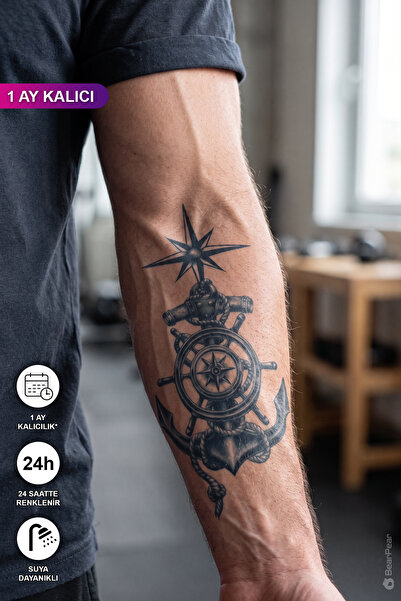 BP Tattoo 1 Ay Kalıcı Tattoo Gerçek Dövme Görünümlü Çapa Dövmesi