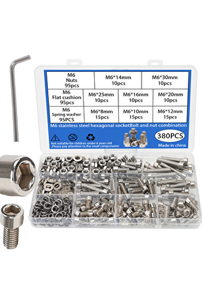 Choice M6-380pcs 600pcs Stainless Steel Hex Socket Head Nuts and Bolts Set - ...