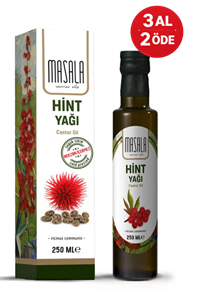 Masala Soğuk Pres Hint Yağı 250 ml – Saf ve Katkısız, Hekzan İçermez(Castor Oil)