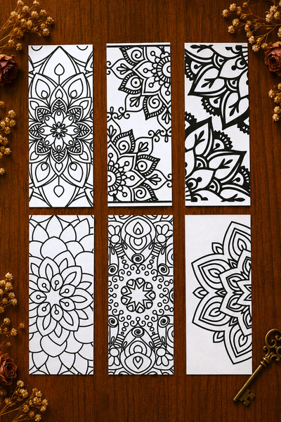 stickybloom 6 Adet Basit Mandala Boyama Kartpostalları Seti