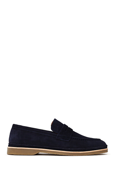 Derimod Men's Navy Blue Suede Leather Loafer 26Sfd621610