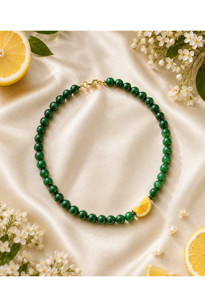Elvia Atelier Murano Limon Cam Kolye