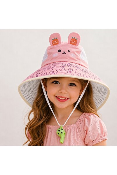 GlassySKY Rabbit Model Whistle Mesh Anti-Sweat Adjustable Children's Hat with...