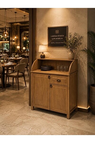 larissa design ahşap servant naturel renk ölçü: 160x90 otel kafe restoran için