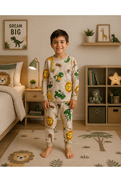 Fil Kids Set de pijamale de iarnă cu căptușeală din fleece pentru băieți, bum...
