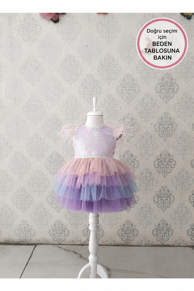 Kidstore Kız Çocuk Lila Unicorn Elbise