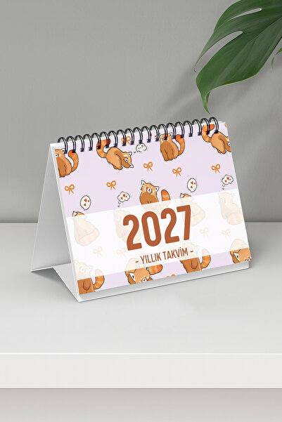 Eldesen Tasarım 2027 Masa Takvimi Spiralli A6 (15x12cm) Orta Boy / Resmi Tati...