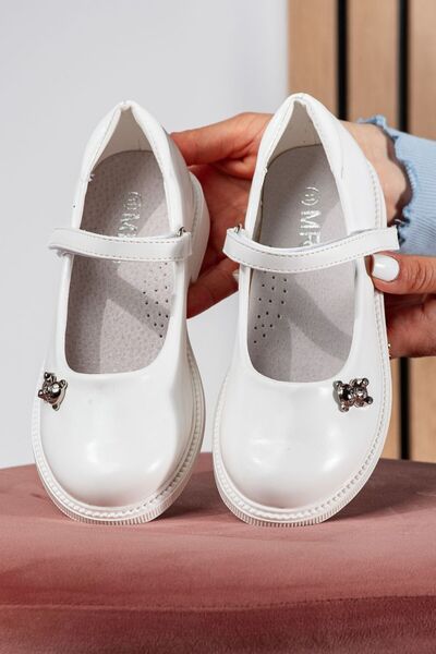 Zaira Pantofi fete albi din piele ecologica Maria2 #24636 - 28