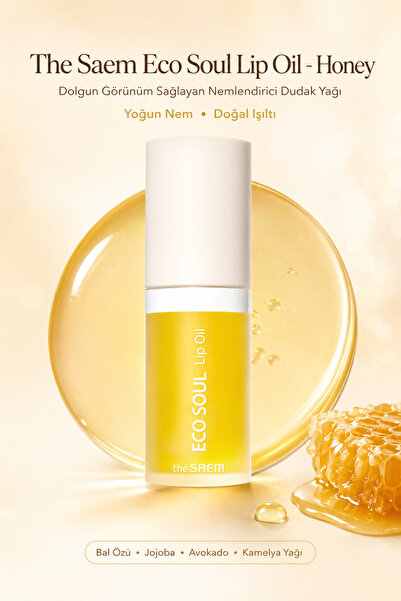 THE SAEM Eco Soul Lip Oil - Honey / Dolgun Görünüm Sağlayan Nemlendirici Duda...