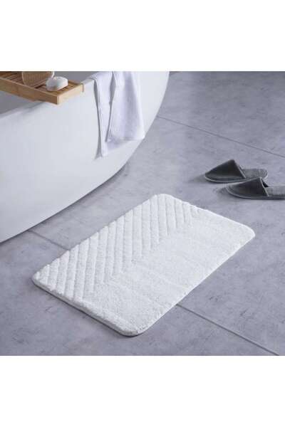 PAN HOME سجادة حمام من الألياف الدقيقة من جازمين 50×80 سم - أبيض