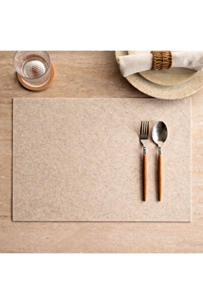PAN HOME مجموعة مفارش مستطيلة من 4 قطع إيكو 33x45 سم - بيج