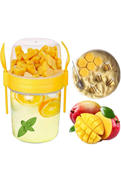 TOYFEST BPA Free Food Food Food & Breakfast with Fork & Spoon Lid Yogurt Mues...