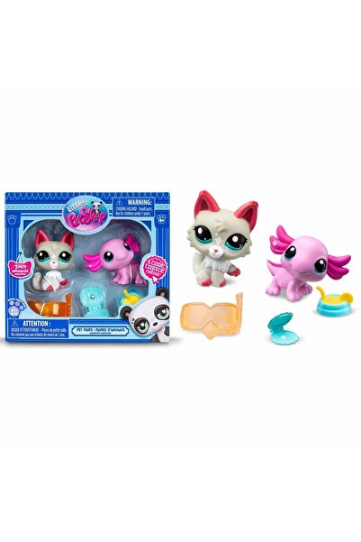TOYFEST Littlest Pet Shop Minişler 2’li Figür Seti S1 - Aksolotl ve Kedi - 5 CM