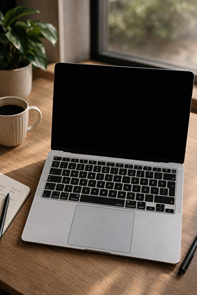 Mcstorey Macbook Air M1 Kılıf 13inç Klavye Koruyucu Türkçe Q Harf Baskılı Tou...