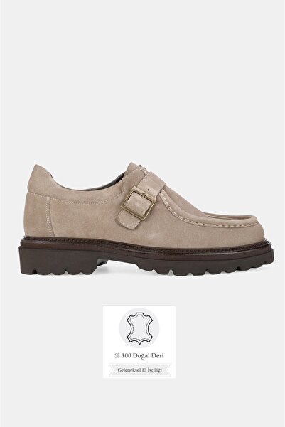 TUNAELLİ Men's Mink Suede Genuine Natural Leather Size 39-45 Eva Sole Buckle ...