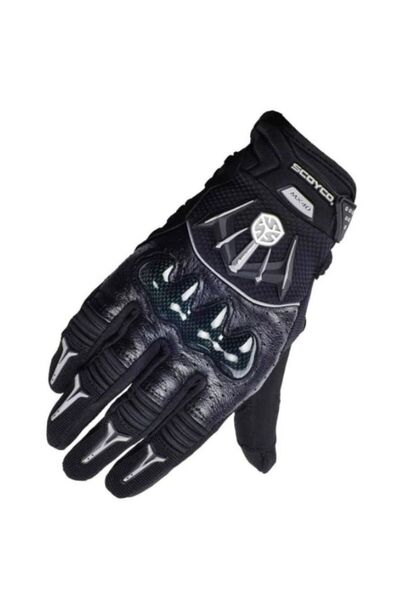 MOTOANL Motosiklet Eldiveni Carbon Korumalı Deri ve Cordura Kumaş  Sertifikal...
