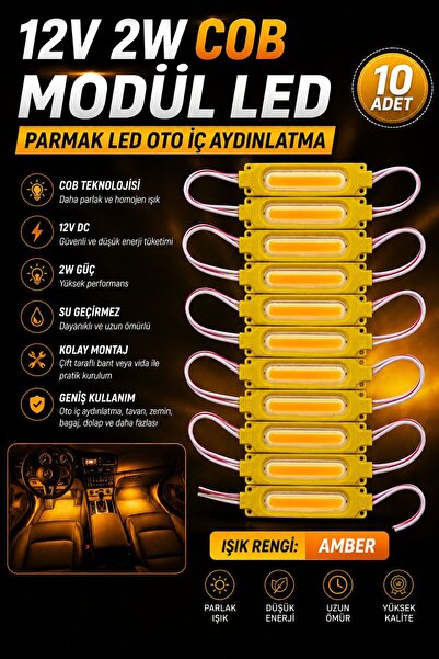 KUZEY AKSESUAR 12V 2W Cob Modül Led Parmak Led Oto İç Aydınlatma