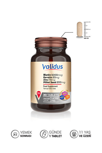 Validus Biotin Keratin Zinc 30 Tablet