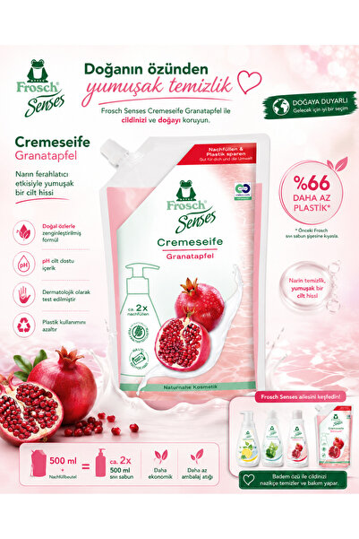 Frosch Senses Pomegranate Cream Soap 500 ml – Natural Ingredients, Skin Frien...