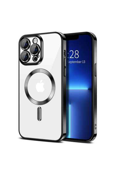Techsuit Carcasă pentru iPhone 13 Pro - Techsuit Luxury Crystal MagSafe - Neagră