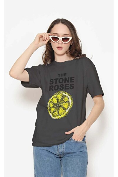 buzagi tasarım ürünleri تي شيرت The Stone Roses ذو القصة العادية باللون الأسو...