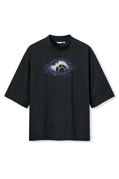 buzagi tasarım ürünleri Tool Digital Printing Oversize Black Unisex T-Shirt