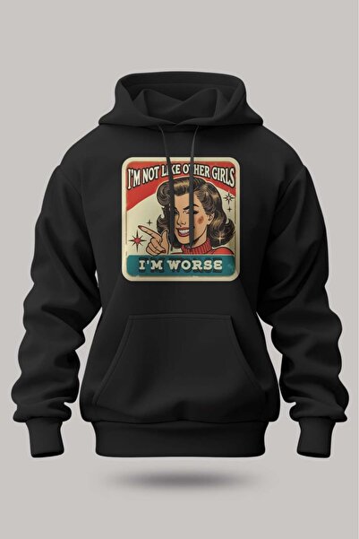 buzagi tasarım ürünleri سويت شيرت بقلنسوة للجنسين من I'm Worse