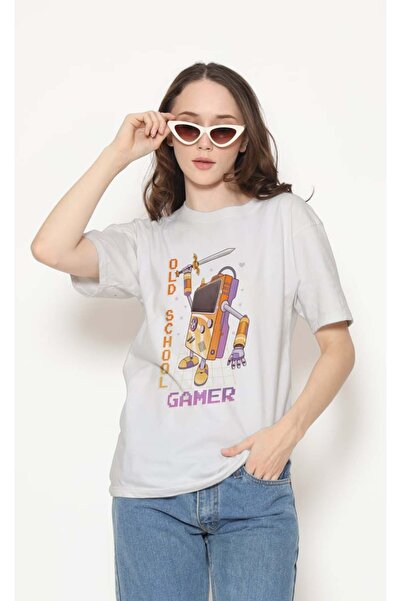 buzagi tasarım ürünleri Urban Regular Fit Unisex White T-Shirt