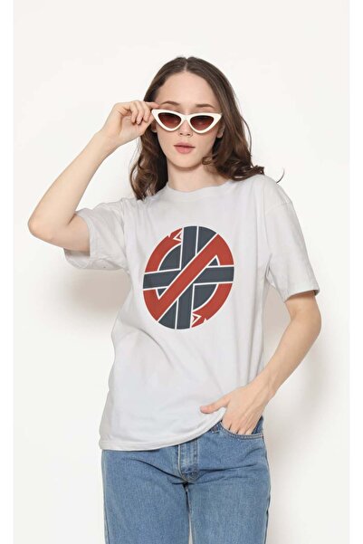 buzagi tasarım ürünleri Crass Regular Fit Unisex White T-Shirt