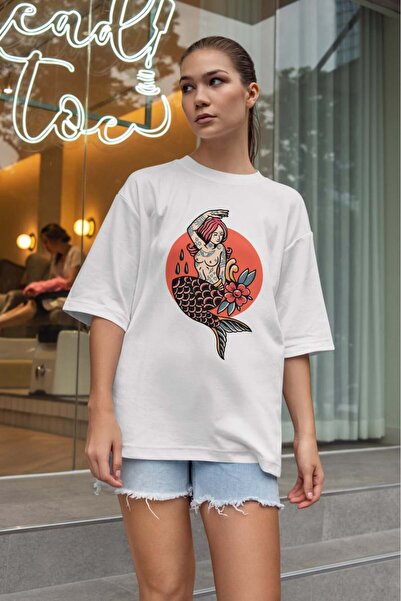 buzagi tasarım ürünleri Urban Oversize Unisex White T-Shirt
