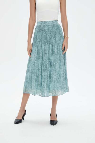 Nichii Floral Ruffled Midi Skirt