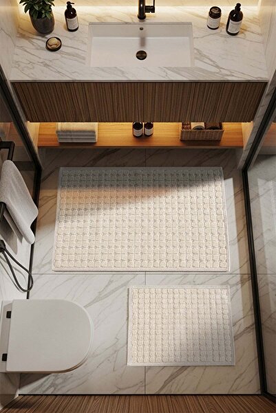 Cotto Home Sakura Sk009a Natural bumbac Set de lavabil covorașe de baie 60x10...