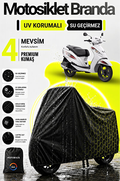 Motobros قماش القنب للدراجات النارية Tws Wego أسود مقاوم للماء ومتين (أعلى سم...