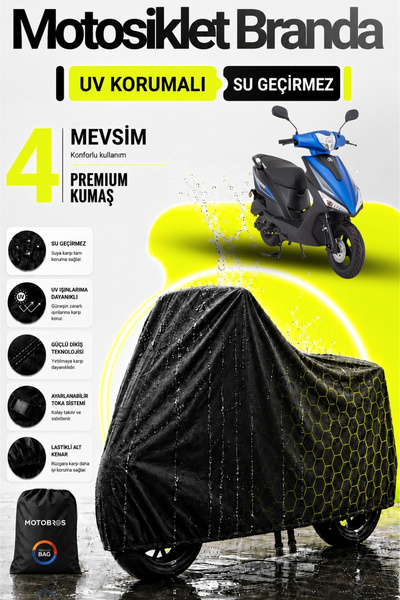 Motobros قماش القنب للدراجات النارية Mondial 50 Loyal أسود مقاوم للماء ومتين ...